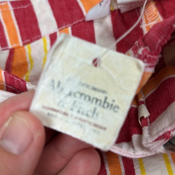 Vintage Abercrombie & Fitch Low Ride Red and Yellow Striped Mini Shorts - 2 - Picture 6 of 8